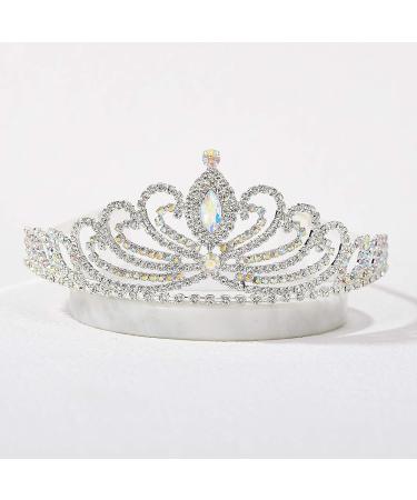 SWEETV Girls Princess Tiara Comb - Multicolored Crystal Crown for Flower Girls - Birthday Party, Wedding, Prom Dressup Accessory - Buy Online on GoSupps.com