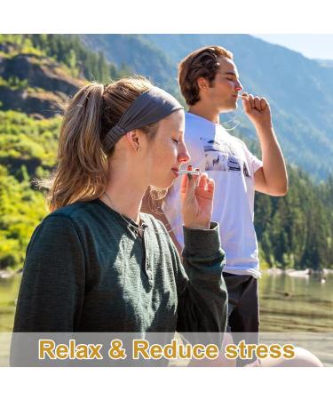 2PCS Breathing & Anxiety Necklace Set - Stop Vaping, Quit Smoking, Mindful Meditation - Silver & Gold - Buy Online on GoSupps.com