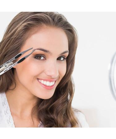 6-Piece LED Light Stainless Steel Tweezers Set for Precision Makeup & Hair Removal - White, Black, Rose Red - Buy Online on GoSupps.com