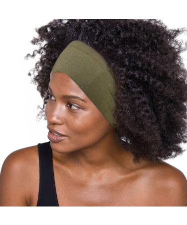 Kitsch Cotton Headband Set - Eco-Friendly Adjustable Tie Headbands for Women | Bow Hair Band & Cotton Head Band | Stylish Head Band Tie for Girls | 2pc Set (Moss) - Buy Online on GoSupps.com