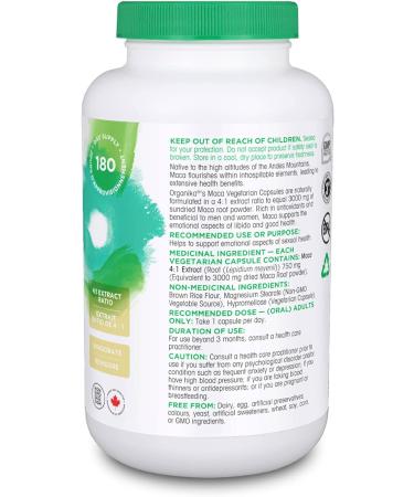 Organika Maca 4:1 Strength 180 Vcaps- 3000mg. High Bioavialability Hormone Balance Adaptogen to Help with Stress and Energy Herbal Supplement - Buy Online on GoSupps.com