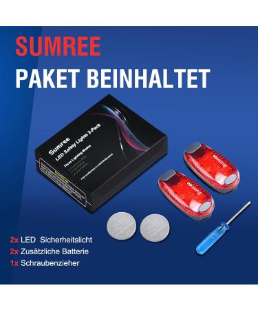 Sumree LED Flashing Light Set - Safety Clip Lights for Schoolbags Strollers & Pets - Red LED Lights for Children Dogs and Joggers - Buy Online on GoSupps.com