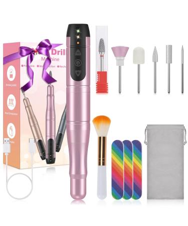 Buy SENMO Cordless Electric Nail Drill - Professional Rechargeable Nail File for Acrylic & Gel Nails - Portable Efile Nail Kit for Home Salon - Pink - Buy Online on GoSupps.com