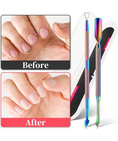 2PCS Stainless Steel Cuticle Pusher & Cutter Set for Manicure & Pedicure - Buy Online on GoSupps.com