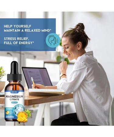 Magnesium Citrate Liquid Magnesium Drops Supplement 500mg-Support Stress Relief Bone Muscle Mood Sleep-2 Fl Oz Vegan Pineapple Flavor Pineapple 2 Fl Oz (Pack of 1) - Buy Online on GoSupps.com
