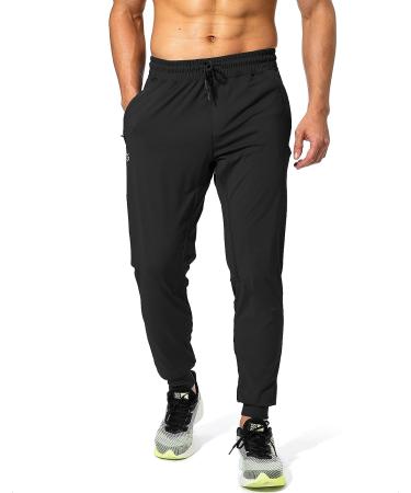 G Gradual Men's Zipper Pocket Sweatpants - Black Large | Athletic Training Joggers for Soccer, Running, Workout - Buy Online on GoSupps.com