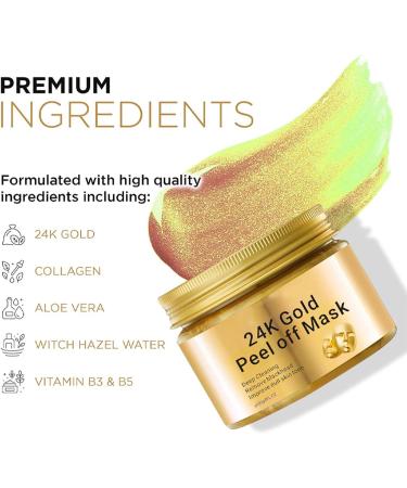 Peel Off Face Masks Gold Face Peel Anti Wrinkle Anti Aging Facial Mask Deep Skin Clean Purifying Acne Reduces Fine Lines & Wrinkles Skin Care Face Lifting Firming Mask - Buy Online on GoSupps.com