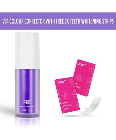 BAMEEY Purple Toothpaste Serum for Tooth Stain Removal and Whitening - Includes 2 Premium Whitening Strips - Buy Online on GoSupps.com