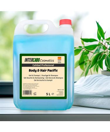  INTERCABO Cosmetics Set of 2 bottles of 2-in-1 shower gel and shampoo Fresh Blue 5 liters Total 10 liters Formula for skin and hair hygiene Daily use in hotels - Buy Online on GoSupps.com