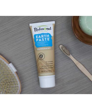 REDMOND Earthpaste Peppermint Toothpaste - Non-Fluoride Natural Formula (3 Pack, 4 oz Tubes) - Buy Online on GoSupps.com
