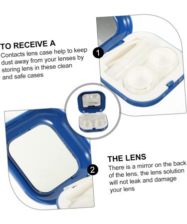 Buy SOLUSTRE Contact Lens Case Box - 2 Sets Travel-Friendly Design Blue - 7.3x7.3x2.6cm | International Shipping Available - Buy Online on GoSupps.com