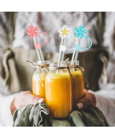 16 Pcs Flower Silicone Straw Cover 10mm/0.4in Diameter Cute Flower Silicone Straw Toppers Dustproof Straw Cover Toppers Silicone Straw Covers Dishwasher Safe for Stanley 30/40oz Tumblers Cups - Buy Online on GoSupps.com