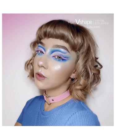 Buy V-Shape Fishtail C-Curl Colored Tufted Artificial Eyelashes | Kardashian Effect | 10 Lashes per Tuft | 10-14mm Lengths | Pink Color Edition - International Shipping - Buy Online on GoSupps.com