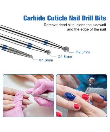 ZoCCee 6Pcs Nail Drill Bits Set - 3/32 Carbide Tungsten 3XF Fine Bits for Gel Acrylic Nails - Two-Way Rotate Manicure Kit with Holder - Buy Online on GoSupps.com