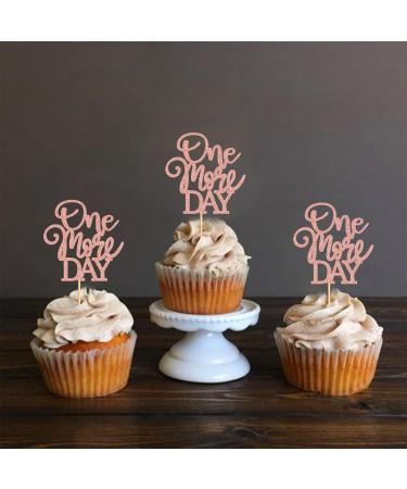 Keaziu 24 Pack One More Day Cupcake Toppers Wedding Dinner Bachelorette Cupcake Picks Wedding Theme Cake Decorations for Wedding Birthday Party Decorations Supplies Rose Gold 1 Rose Gold One 1 - Buy Online on GoSupps.com