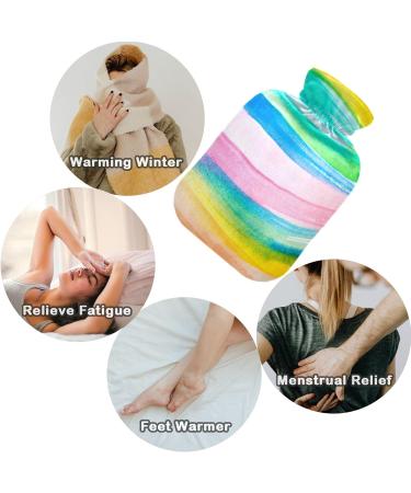 Naanle 1L Watercolor Hot Water Bottle with Cover - Pain Relief & Heat Therapy - Transparent Design for Comfort - Buy Online on GoSupps.com