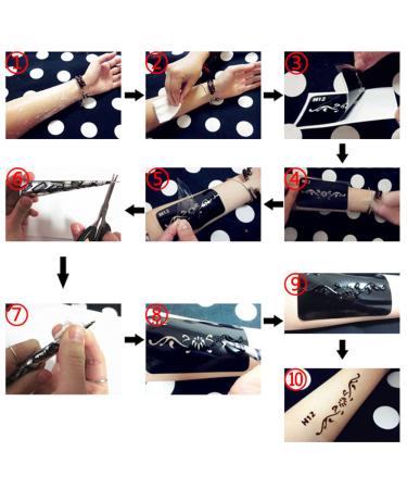 Glaryyears Temporary Tattoo Stencil - 8 Sheets Henna Template for Women, Hand Finger Wrist Body Art Paint - Buy Online on GoSupps.com
