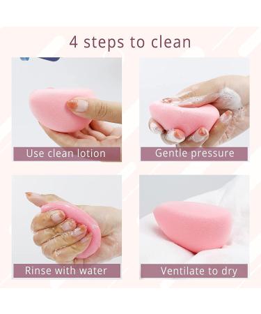 BEAKEY 2 Pcs Makeup Sponge Set - Vertical Cut Beauty Sponges for Flawless Liquid, Cream, & Powder Foundation Blending - A-Pink - Buy Online on GoSupps.com