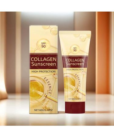 Sunscreen Protector With High Collagen Spf 90 Travel Size Sunscreen Creamy Texture With Color Moisturizing Brightening Sunscreen High Protection Insulation Sun Lotion (1) - Buy Online on GoSupps.com