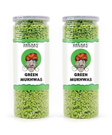 HARIBAS Green Mukhwas 200gm x 2 | Peppermint Coated Saunf Mouth Freshner (Mukhwas /Fennel Mouth After Meal and Drink Mukhwas Mouth Freshener)_Packing May Vary