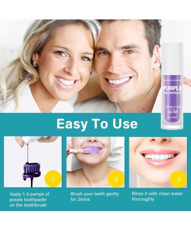 Purple Foam Whitening Toothpaste | Fast-Acting Teeth Whitening | Protects & Whitens | 1 fl.oz - Buy Online on GoSupps.com