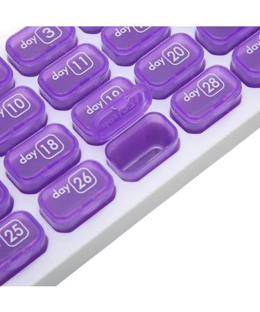 Monthly Pill Organizer | 4-Week Vitamin Case & Travel Medicine Holder - 31 Day Small Compartments - Buy Online on GoSupps.com