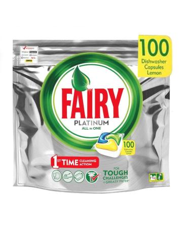 Fairy Platinum - Dishwasher Tabs All-In-One 100 Capsules Lemon Dishwasher Tabs 100 pieces (1 pack)