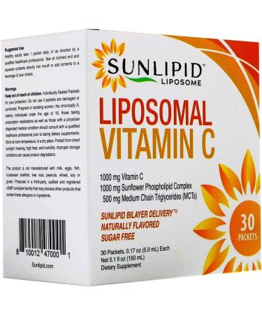 SunLipid Liposomal Vitamin C - Naturally Flavored 30 Packets (5ml Each) - Boost Immunity & Absorption - Buy Online on GoSupps.com