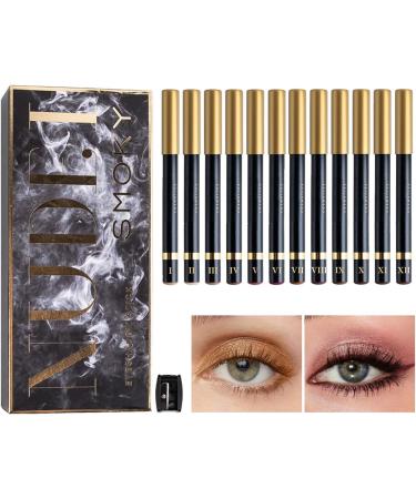  G n rique Eyeliner Pencil Set 12 Colors Eyeliner Pencil | Smudge-Proof Eyeliner Pencil Set 12 Assorted Colors Eyebrow Pencil with Sharpener for Adults Women and Men - Buy Online on GoSupps.com