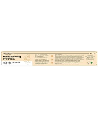 Simplified Skin Anti-Aging Eye Cream | Dark Circles, Wrinkles, Bags & Puffiness Treatment | Vitamin C, Hyaluronic Acid, Green Tea & Rosehip Oil | 1.7oz - Buy Online on GoSupps.com
