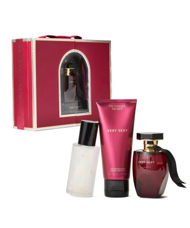 Victoria's Secret Very Sexy 3 Piece Luxe Fragrance Gift Set: 1.7 oz. Eau de Parfum Travel Lotion & Shimmer Mist