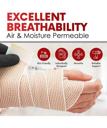 yuoseg 5 Rolls Elastic Bandage Wrap - Compression Bandage with Self Closure and Extra Clips Latex Free Bandage for Sports C 10x450cm - Buy Online on GoSupps.com