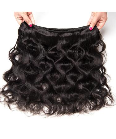 Buy Tonsee Brazilian & Peruvian Body Wave Hair Extensions - 16 to 24 Natural Black Real Hair Bundles - Buy Online on GoSupps.com