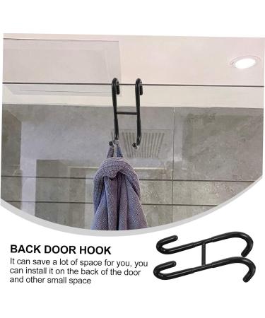 GLEAVI 4pcs Door Hook Clothes Rack Heavy Duty Metal Storage Hook Home Storage Hook Stainless Steel Glass 12X5CM Black 4 - Buy Online on GoSupps.com