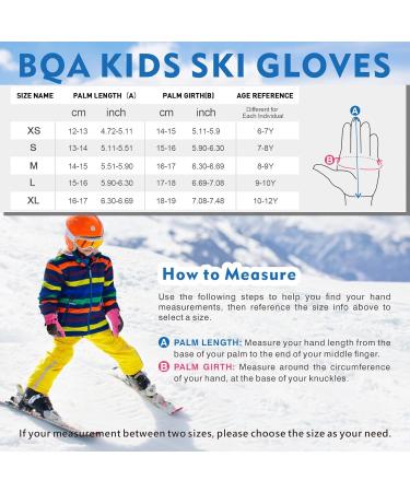Buy BQA Waterproof Children Ski Gloves - Warm Tear-Resistant Snowboard Gloves for Girls - Extra Long Cuff Pink - Buy Online on GoSupps.com