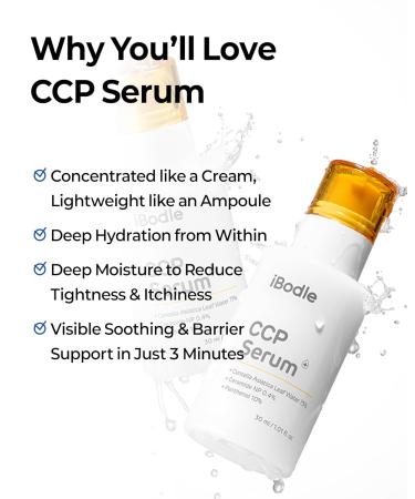 iBodle CCP Serum Korean Barrier Repair & Hydrating Serum for Damaged Sensitive Skin Soothing Redness Relief with Ceramide NP Panthenol & Centella Deep Moisture Fast Absorbing Non-Sticky - Buy Online on GoSupps.com
