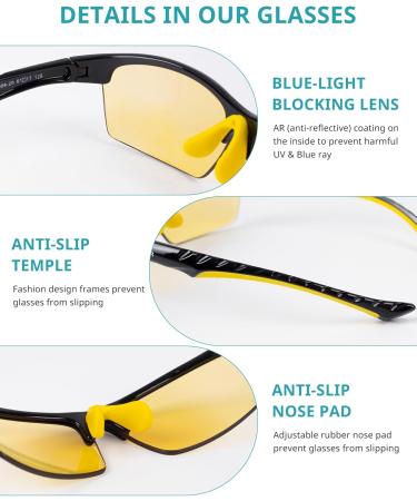 Buy Blue Light Glasses for Men & Women | UV Protection & Anti-Glare | Yellow Blue Light Blocking Eyewear - Buy Online on GoSupps.com