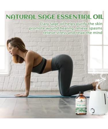 EVOKE OCCU Clary Sage Essential Oil 118ml - 4 FL Oz | Pure Sage Oil for Diffuser, Massage, Fragrance, Candle & Soap Making - Buy Online on GoSupps.com