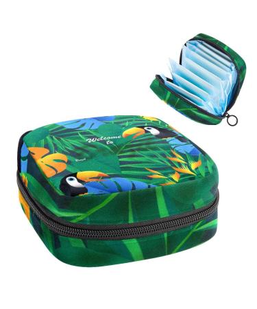 Women's bonds Storage Pockets Still Pad Halter Tropic Pablei Background Portable Period Kit Bag Feminine product bag for women girls color3