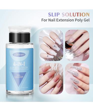 U-Shinein 4-in-1 Poly Gel Nail Slip Solution 200ml Set - Builder Gel, Nail Cleaner, Polish Remover with Nail Brush - Nail Art Must-Have - Buy Online on GoSupps.com