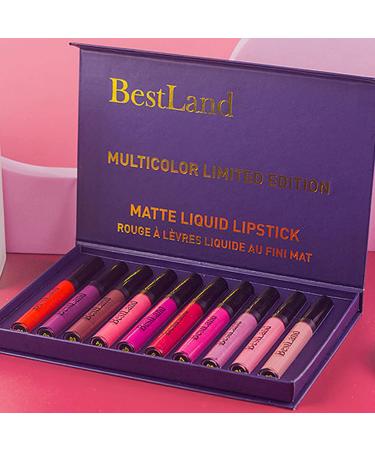 10pcs Matte Lipstick Set - Waterproof, Long Lasting Nude Lip Gloss Kit | Perfect Beauty Gift - Buy Online on GoSupps.com