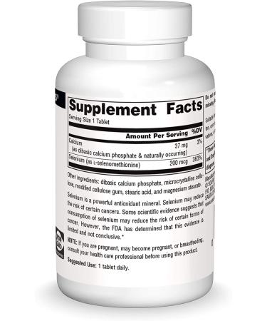 Source Naturals Selenium 200 mcg - L-Selenomethionine, 120 Tablets | Premium Antioxidant Support - Buy Online on GoSupps.com