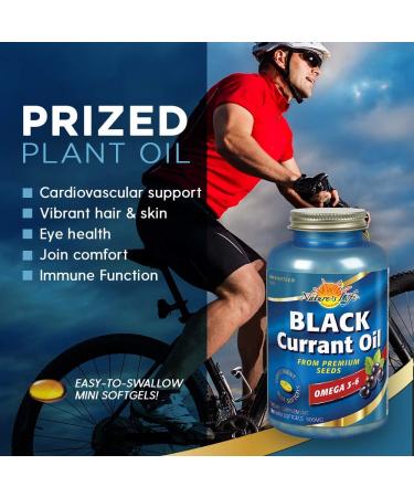 Nature's Life Black Currant Oil Minis 500mg | Omega 3-6 for Skin, Hair, Heart & Joints | 180ct - Buy Online on GoSupps.com