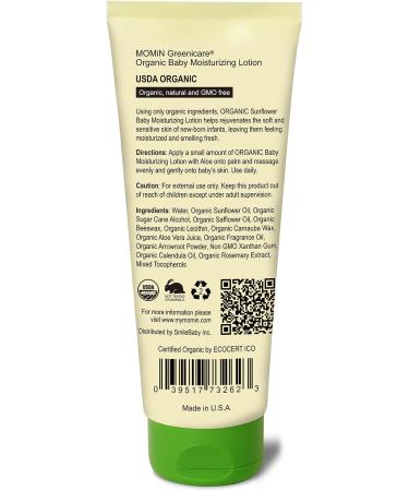 MOMiN Organic Baby Daily Lotion with Aloe & Sunflower Oil 6 Fl. Oz - Sea Breeze Flower Scent - Buy Online on GoSupps.com