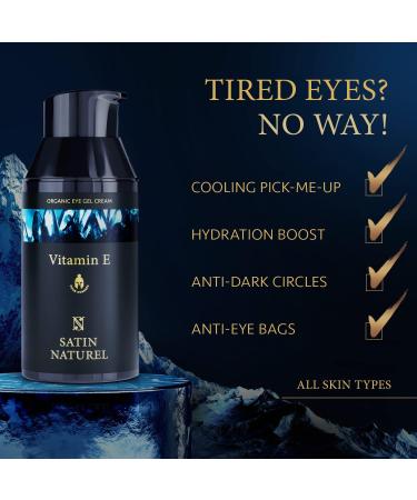 Mens Eye Cream 30ml Powerful Organic Under Eye Cream Anti Aging Wrinkles Dark Circles - Mens Face Cream with Hyaluronic Acid Vitamin E Aloe Vera and Taurine - Eye Care Products by Satin Naturel - Buy Online on GoSupps.com