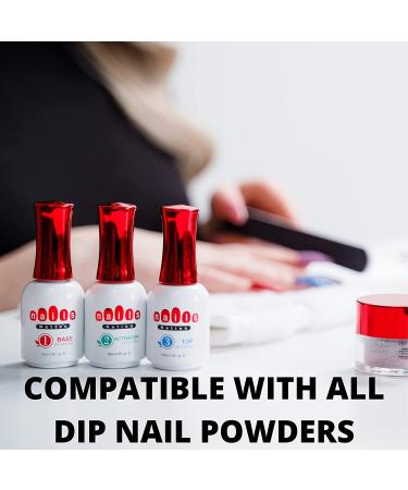 Dip Powder Liquids Set 15ml - Base Activator and Top Coat for 21 Days of Vibrant Nails - No UV/LED Needed - Cruelty-Free Formula - Buy Online on GoSupps.com