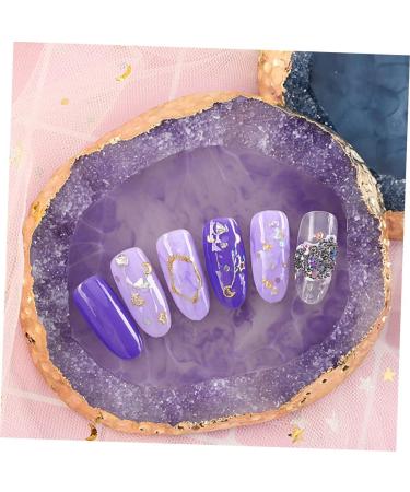 OHPHCALL 1 Piece Resin Manicure Palette with Agate Edge Professional Coloring Page for Nail Art Suitable for Mixing Blending Colors Easy to Clean to Use 95*83cm Purple - Buy Online on GoSupps.com