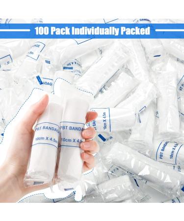 100 Pack 4x4yd Stretched Gauze Bandage Rolls - Individually Packed White Gauze Wraps for Body Care - Buy Online on GoSupps.com