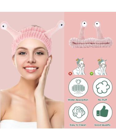 XIANZANDER Face Wash Headband Snail Spa Hair Bands Facial Makeup HeadBand Elastic Headband Creative Accessories for Women Girls Washing Face Beauty (Pink) - Buy Online on GoSupps.com