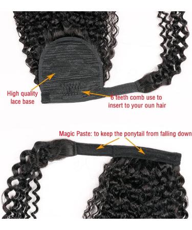 Ponytail Extension 12-26" Kinky Curly Ponytail Human Hair Ponytail for Black Women Curly Wrap Around Ponytail Hair Piece Clip In Human Hair Extension Natural Black Ponytail Hair Extension(22inches 100 22inches 100g Kinky Curly - Buy Online on GoSupps.com